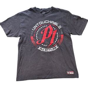 WWE AJ Styles 'Untouchable' Wrestling‎ T-Shirt Large Black Official Merch |V1